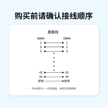 可思未来 DB44连接线公对公信号线三排针对针 44针连接线DB44延长线通信3米 KS-D-B44FF3