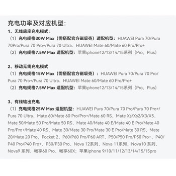 华为（HUAWEI）全能充磁吸移动电源 移动无线充电 适用华为手机Mate60系列及Pura 70系列 苹果iPhone15Pro