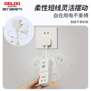 德力西漏电保护器插头10A热水器空调防漏电插头转换器 漏电保护转换器10A 即插即用无开关