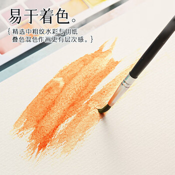 晨光（M&G）(M&G)文具水彩纸16k180g墨染水彩本20张固体水彩颜料本手绘美术写生画画本 开学礼物 E16K799B