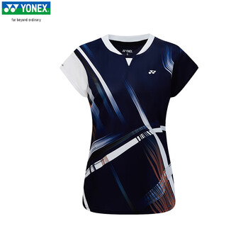 YONEX尤尼克斯羽毛球服透气速干短袖运动服女款210105BCR藏青色XL