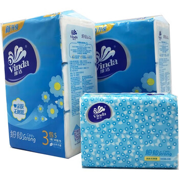 维达（Vinda）原生木浆细韧抽纸 压花亲肤无刺激三层140抽*30包/10提 v2212a