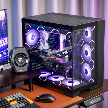 SUPER FLOWER振华 闪蝶 黑色 海景房台式机电脑主机箱（ATX主板/ATX电源位/背插主板/支持5090显卡）