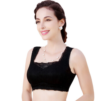 艾梦忆思无钢圈文胸舒适聚拢上托蕾丝抺胸性感美背内衣女620 黑色 xxl