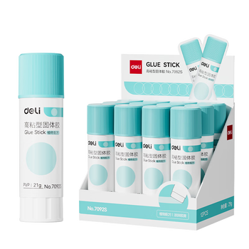 得力(deli)21g时尚款高粘PVP固体胶水 无甲醛快干耐用胶棒 强力粘接 学生文具 办公用品 1支 7092S
