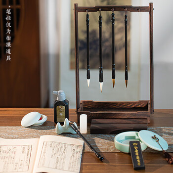 梅林笔庄文房四宝精品礼盒套装砚台毛笔书法专用工具笔墨纸砚师恩礼盒装礼物精品高档工具全套清明上河图