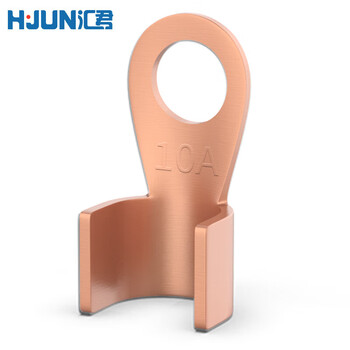 汇君 紫铜开口鼻铜鼻子铜接线端子 铜线耳 铜接头  国标加厚接线鼻 OT-10A 100只/包