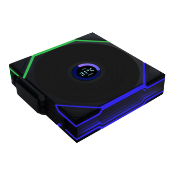 LIANLI联力积木风扇四代LCD无线版 TL120 Wireless 正叶 单支 黑色/需搭配控制器