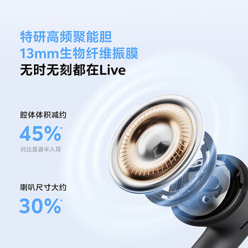QCY AilyBuds E20 主动降噪半入耳 真无线蓝牙耳机 通话降噪 游戏低延迟 运动 适用于全手机 蓝色