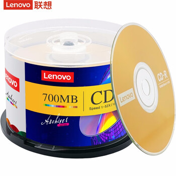 联想（Lenovo）光驱刻录盘 CD-R 光盘 52速700MB 办公系列  空白 光驱刻录盘桶装50片
