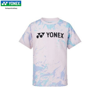 YONEX尤尼克斯儿童羽毛球服运动短袖315085TCR珍珠粉儿童短袖XS(120)