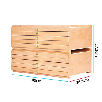 美迪恩抽屉画箱画盒画具收纳架多层马克笔收纳箱六层桌面储物箱多功能彩铅笔绘画写生画笔盒