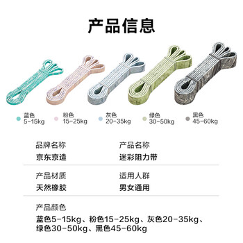 京东京造 迷彩弹力带健身引体向上助力带弹力绳单杠训练田径阻力带