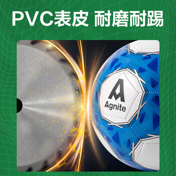 得力 足球 安格耐特 机缝足球5号发泡PVC材质标准训练（蓝+白）FD201
