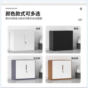 中伟（ZHONGWEI）办公矮柜钢制文件柜带锁储物柜铁皮柜办公室档案柜760mm收纳柜