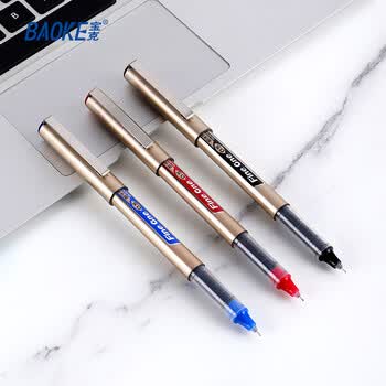宝克（BAOKE）【热门商品】BK126 0.5mm直液式走珠笔 学生考试刷题笔办公签字笔中性笔 蓝色 12支/盒