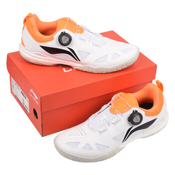 李宁（LI-NING）乒乓球鞋运动鞋男款MAGE乒乓球专用鞋防滑王楚钦同款白橘44