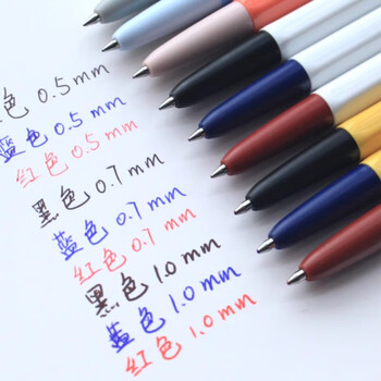 慕那美（monami）进口bic六角刷题圆珠笔1.0mm按动中油笔签字笔复古原子笔书写顺滑01069 黑蓝红3支装