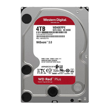 西部数据NAS机械硬盘 WD Red Plus 西数红盘 4TB 5400转 256MB SATA CMR 网络存储 3.5英寸 