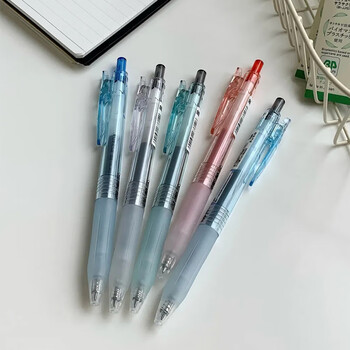 斑马牌(ZEBRA)Bio宝蔗考试笔 0.5mm透明环保蔗杆JJ15高颜值考试刷题按动中性笔 透明水色杆(黑芯)3支装