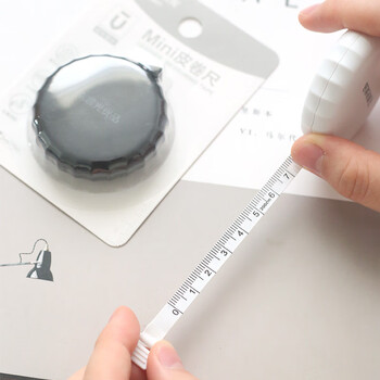 晨光(M&G)文具优品mini皮卷尺公英双制学生办公家用测量迷你软尺子量腰围身材管理专用 黑 ARL960V111