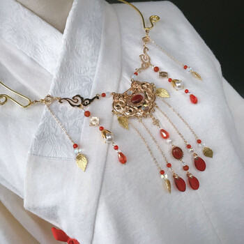 青灰原创 红金璎珞汉服配饰古装项圈 暗红璎珞一个单价