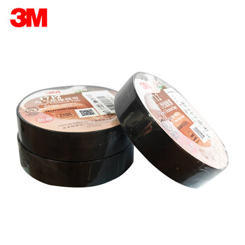 3M电气/电工绝缘胶带PVC阻燃胶布汽修家装耐磨防潮耐酸碱170黑色18mm×20m×0.18mm 新老包装随机发