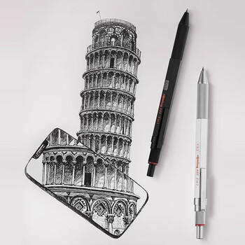 红环（rOtring）圆珠笔 600系列 多功能按压式自动铅笔三合一 蓝色单支装 德国高颜值专业绘图笔