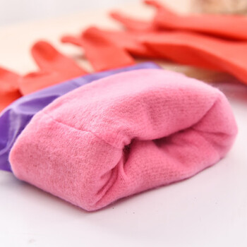 久丽 加长加绒橡胶皮手套 清洁手套 10副装