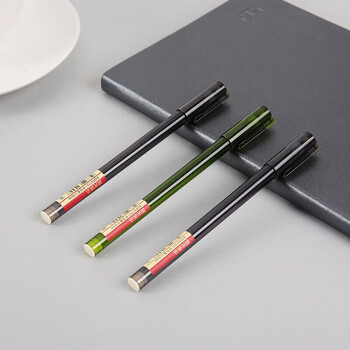 晨光（M&G）0.5mm黑色中性笔全针管签字笔拔盖笔水笔外观随机AGPA1701 6支装