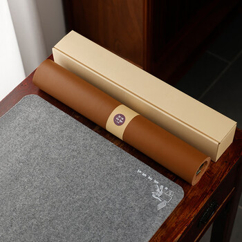 漢墨 双逸皮革羊毛毡 双面可用加厚款书法国画浅咖色50*70cm 文房四宝写毛笔字用桌垫毛毡布