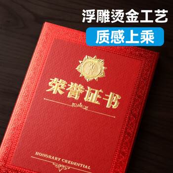 DSB（迪士比）荣誉证书12K/10本装奖章款外壳获奖空白奖状培训表彰奖励颁奖证书配20张A4内芯 050830