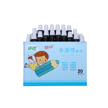 御杰超艳彩色水溶性粉笔蜡笔白色20支/盒可湿擦儿童家用黑板报专用幼儿园涂鸦教师专用