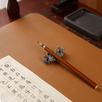 漢墨 双逸皮革羊毛毡 双面可用加厚款书法国画浅咖色50*70cm 文房四宝写毛笔字用桌垫毛毡布