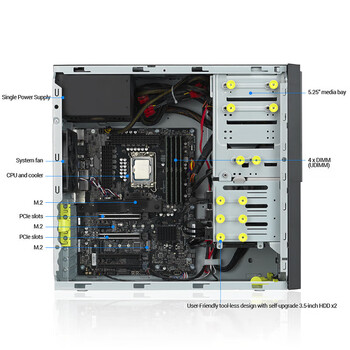 华硕E500-G9 深度学习主机仿真图形渲染塔式工作站 I9-14900K 64G 2T SSD RTX A5000-24G
