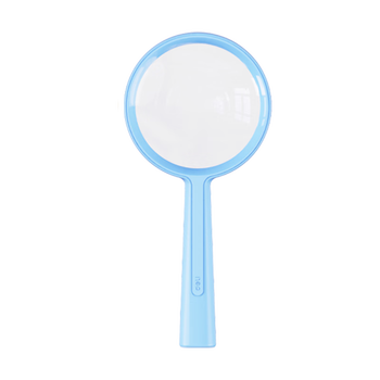 得力【手持放大镜70mm】得力(deli)高清高倍自然观察放大镜 小学生老人阅读旅行户外便携玩具 蓝