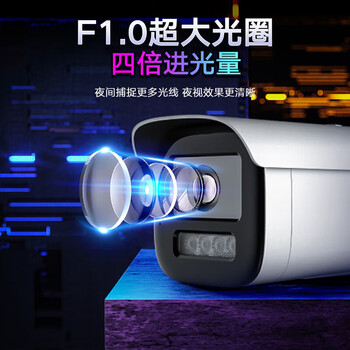 HIKVISION海康威视监控摄像头臻全彩夜视200万POE室内室外超高清手机远程AI人车侦测3T27EWDV3-L 4mm