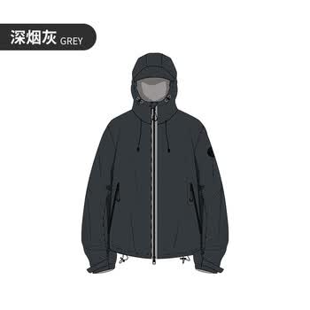 琴飞曼雨衣登山冲锋衣男女秋冬单层防水防风户外情侣款XL宽松深烟灰登山外套