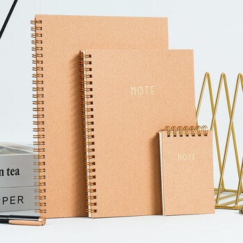 申士（SHEN SHI）【2本起拍】A5牛皮纸金属线圈本笔记本子学生文具单词本草稿本便签本记事本60张/本 21025-2