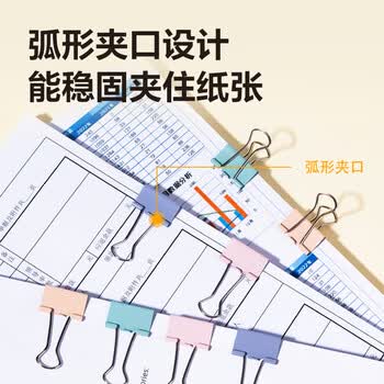 得力（deli）48只25mm中号莫兰迪色时尚长尾票夹  升级新配色 48只/筒 8554A