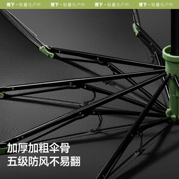 蕉下（beneunder）全自动雨伞三折防风加固折叠8骨伞深丛绿