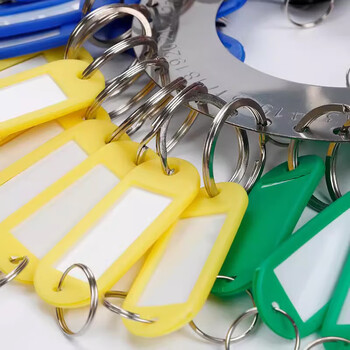 迪麦佳钥匙圈房东钥匙盘标记管理钥匙扣钥匙环钥匙收纳神器钥匙分类牌 不锈钢盘11位配12个钥匙牌