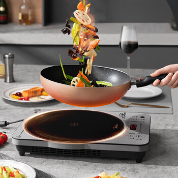 美的（Midea）电磁炉 家用2200W大功率 火锅炉炫彩加大面板 大线圈电磁炉灶 智能定时 MC-CLC2215+厨房湿巾一包