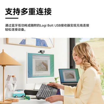 罗技（Logitech）K650无线蓝牙键盘 商务办公键盘带掌托 平板ipad键盘 107键全尺寸 黑色