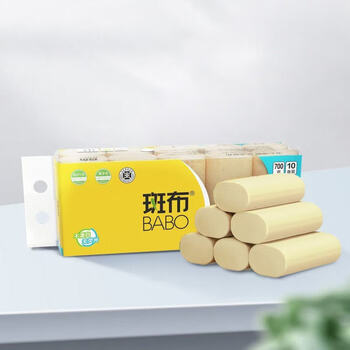 斑布卷纸无芯家用本色卷纸厕纸本色纸竹浆70克10卷/提*10提 BCW70B10