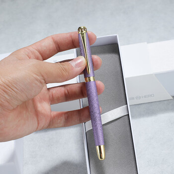 英雄（HERO）钢笔    1520 紫色绒砂多彩细尖 男女款铱金钢笔练字笔墨水笔办公签字笔