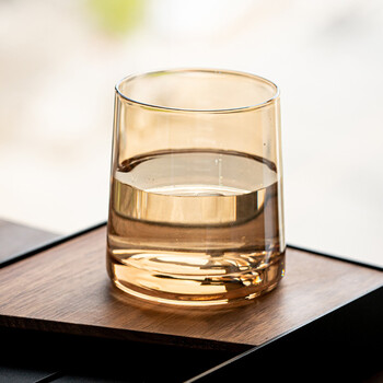 玻璃杯ins风茶杯酒杯日式条纹喝水杯果汁杯女夏家用冷萃咖啡杯子多彩