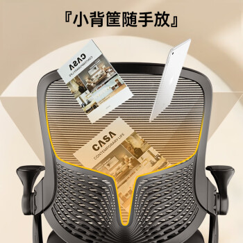 恒林水母椅人体工学椅家用电脑椅办公椅学习椅书房椅子可升降黑框黑布
