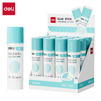 得力(deli)8g时尚款高粘PVP固体胶水 无甲醛快干耐用胶棒 强力粘接 学生文具 办公用品 1支 7091S