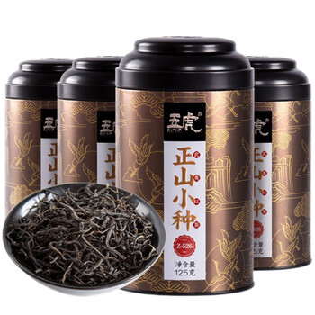 五虎（WU HU）正宗正山小种红茶茶叶武夷山特级浓香型罐装500g